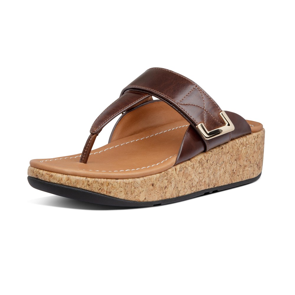 Fitflop Womens Sandals - Remi Adjustable Leather - Brown - 458-HSGULT